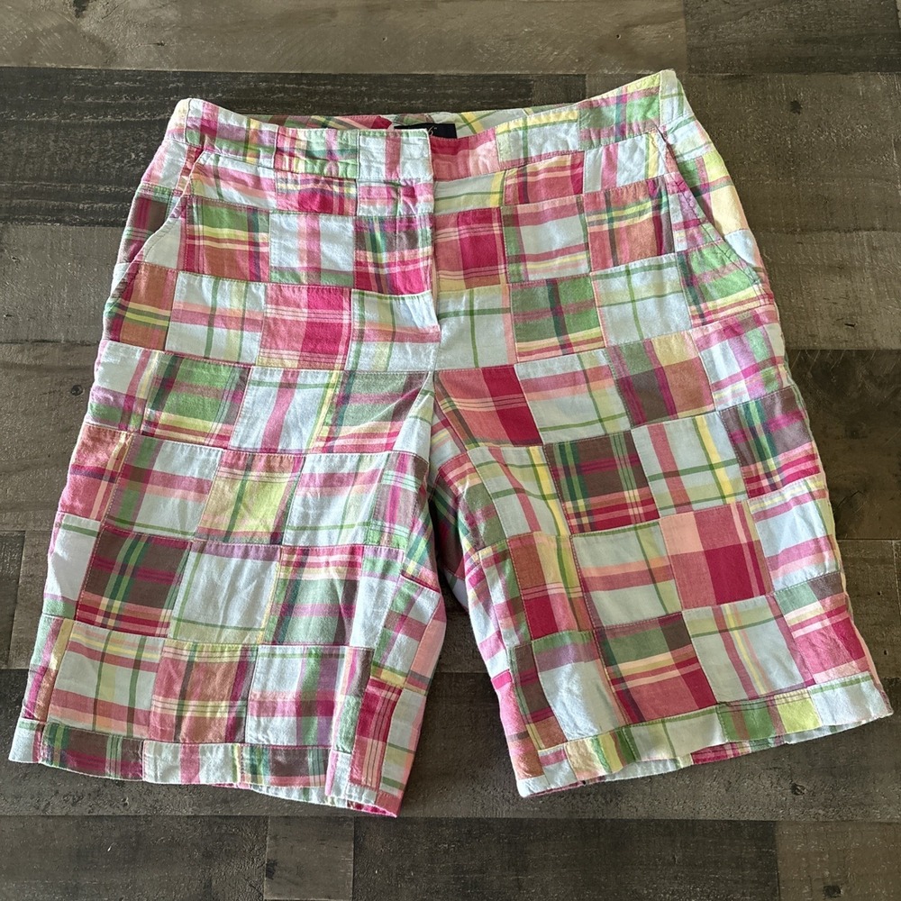 Brooks Brothers 346 Multicolor Indian Madras Patchwork Bermuda Shorts Size 6